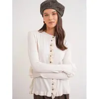 MixRay Volangribbad stickad cardigan