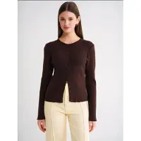 MixRay Knappad Slim Fit Ribbad Stickad Kofta