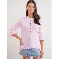 MixRay Volangribbad stickad cardigan