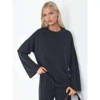 Busem Avspänd passform Crew Neck långärmad blus