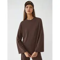 Busem Avspänd passform Crew Neck långärmad blus