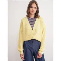 MixRay Texturerad V-ringad knappkort cardigan