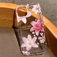 Mini Blomma Lilja Hibiskus Tryck Transparent Telefonfodral för Iphone 16 15 14 13 12 11 Pro Max 16E 7 8 Plus SE2 Vintage Blommig Mjukt Skal For iPhone 15 brown