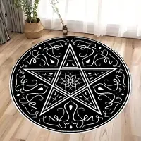 HGHT Magiska Ockulta Runor Rund Matta Runor Från Helvetet Golvmatta Satanisk Cirkel Matta Häxa Gotisk Matta Rock Goth Heminredning 80X80CM