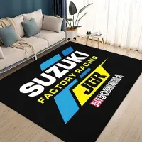 Karpetti 3D Racingbil S-SUZUKI Logotyp Motorcykel Matta Matta för Vardagsrum Sovrum Hem Soffdekoration, Barnlek Halkfri Golvmatta 100*120cm