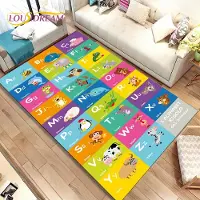 HGHT ABC Cartoon Kids Lekrum Alfabet Barn kryper Early Education Area Matta, Matta för vardagsrum Sovrumssoffa, Halkfri matta 40x60cm(15x23in)