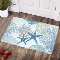Jacket-pa Kustkorallmönster Köksmatta Entré Dörrmatta Dekor Halkskydd Hall Balkong Långa Mattor Badrum Tvättstuga Mattdekor 40x60cm 16x24inch