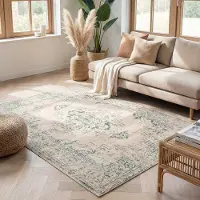 FRAAI Vintage matta | Spring Ethnic gräddvit/grön hos Volero | 160x230 cm | Polypropen | | Rektangulär | Låg lugg