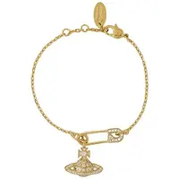 Vivienne Westwood Lucrece Armband Brosch Gem-klämma Kristall Saturnus Damarmband Guld 61020153R102R102 Box