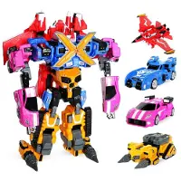 Fashnics 5 I 1/4 I 1 Mini Force Förvandlingsbar Robot till Bil Leksaker Actionfigurer MiniForce X Simulering Flygplan Förvandling Bil leksak
