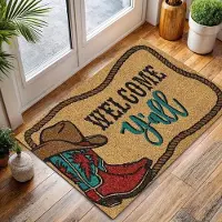 Jacket-pa Välkomna alla Cowboy Stövel Dörrmatta Absorberande Maskinmatta med Western för Kök Vardagsrum Sovrum Badrum Tvättstuga Dekor 50X80CM