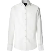 Hackett för män. HM3010660 Vit linneskjorta (L), Casual, Lino, Klassisk, Lång ärm