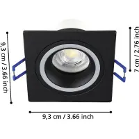 Eglo connect Smart-LED-lampa Carosso-Z, 9 x cm, svart dimbar, Svart, Vardagsrum / matsal, Aluminium / grå / zink, Modern, Smarta hem inbyggnadsspotlight