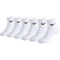 Nike Ankelstrumpor - Dämpad - Dri-Fit - 6-pack - Vit - - 27/35 - Strumpor