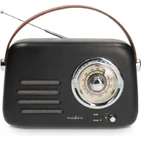 Nedis FM-radio | Portabel design | Bluetooth / FM | Accu Powered / USB ström | Analog | 10 W | Bluetooth | Svart