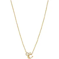 Coach Fine Jewelry C Bokstav Zirkon Glas Halsband Damhalsband Guld C9447-GLD One Size