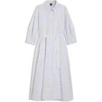 BOSS Shirt dress in striped cotton poplin