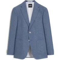 BOSS Slim-fit blazer in a patterned virgin-wool blend