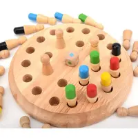 Fashnics Barn Färg Kognitiv Förmåga Leksak Trä Minnes Matcha Pinne Schackspel Roligt Block Brädspel Utbildande Leksaker för Barn Gåva