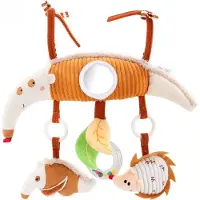Fashnics Baby Barnvagnsbåge Leksaker Bilbarnstol Aktivitets Hängande Leksak Spädbarn Mjuk Plysch med Ljud Vindspel Dockor för Baby Nyfödd Gåva