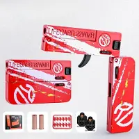 Fashnics 2.0 Uppgraderad Lifecard Legering Vikbar Pistol Leksak Mjuk Kulblåsare Skjutmodell Pistol För Vuxna Barn Pojkar Födelsedagspresenter