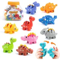 Fashnics Dinosauriematchningsspel Leksak Siffra&Bokstavsmatchning Färgsortering Finmotorik Sensorisk Montessori-leksak Småbarn för Barnpresenter