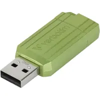 Verbatim USB DRIVE 2.0 PINSTRIPE USB-minne 128 GB Eucalyptus, Grön 49462 USB 2.0