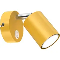 Luminex Spotlight till vägg Fun, gul, 14 cm hög, justerbar, GU10 Fun , Gul / orange, Vardagsrum / matsal, Metall, Modern, Halogen spots