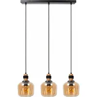 Lucide Glas pendellampa Ilona, dimbar, Creme / bärnsten, Vardagsrum / matsal, Glas, Pendellampa