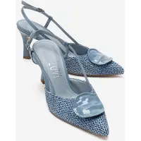 Prologue Levia Vävd Pump med Spetsig Tå och Slingback