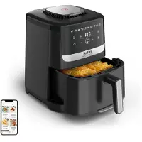 Tefal Easy Fry Silence EY5528E0, Varmluftsfritös, 5 l, 40 ° C, 220 ° C, Single, Svart, Rostfritt stål