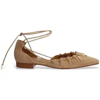 Alpe för kvinnor. 552112 Audrey ballerinas i beige mocka (38), Hud, Karta, Nyckelband, Casual