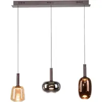 Paul Neuhaus Glas pendellampa Irides, dimbar, Multifärgad, Vardagsrum / matsal, Glas, Modern, Pendellampa