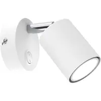 Luminex Spotlight till vägg Fun, vit, 14 cm hög, justerbar, GU10 Fun , Vitt / opal, Vardagsrum / matsal, Metall, Modern, Halogen spots
