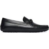 BOSS Leather driver moccasins with bow trim