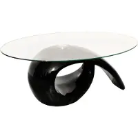 vidaXL Svart Soffbord med Oval Glasyta, Högblank