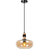 Lucide Glas pendellampa Ilona, dimbar, Creme / bärnsten, Vardagsrum / matsal, Glas, Pendellampa