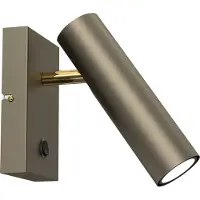Luminex Axion vägglampa, 1 lampa, titanfärgad, stål , dimbar, Mässing / guld, Vardagsrum / matsal, Metall, Modern, Halogen spots
