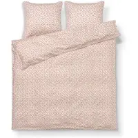 Juna dubbel påslakanset 200x220 cm - 100% ekologisk bomullssatin - Pleasantly vit med rosa blommor