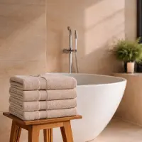 ByBorg Bambuhandduk - 50x100 cm - Bambu/bomull - Sand