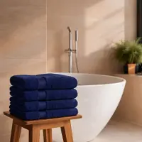 ByBorg Bambu handduk - 50x100 cm - Bambu/bomull - Mörkblå