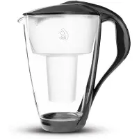 24.Se Dafi filterkanna i glas 2L - Antracitgrå / vattenfilterkanna / glaskanna med filter