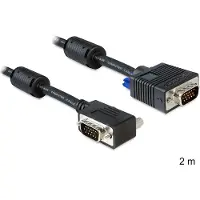 DeLOCK VGA Anslutningskabel VGA 15-polig Kontakt, VGA 15-polig Kontakt 2.00 m Svart 83173 skruvbar VGA-kabel