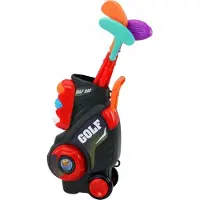 Leantoys set med minigolf för barn, vagn med hjul