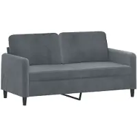 vidaXL Soffa 2-sits mörkgrå 140 cm sammet