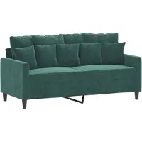 vidaXL Soffa 2-sits mörkgrön 140 cm sammet