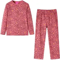 vidaXL Pyjamas med långa ärmar för barn gammelrosa 104
