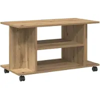 vidaXL Tv-bänk med hjul artisian ek 80x40x45 cm konstruerat trä