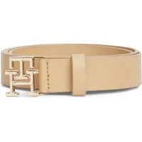 Tommy Hilfiger TH Monogram Leather Plaque Buckle Belt