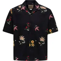 Only & Sons Skjorta 'ONSEDWARD' mörkgul / gran / rosa / svart